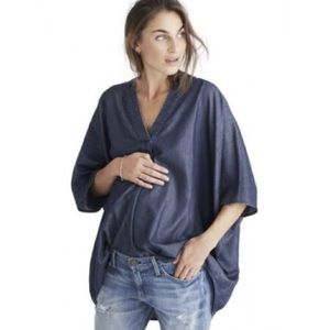 Hatch The Notched Blouse- Indigo